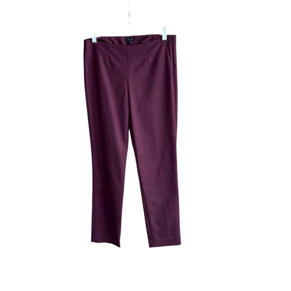 Theory Mulberry Side Zip Flat Front Stretch Cotton Ankle Pants Size 4 - Picture 2 of 8